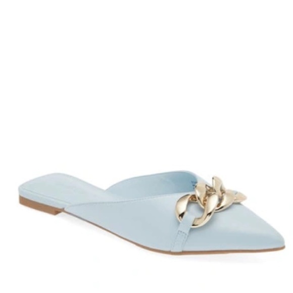 NEW Open Edit Kristina Pointed Toe Mule Flat Pastel Blue Sz 8.5 - Picture 1 of 8